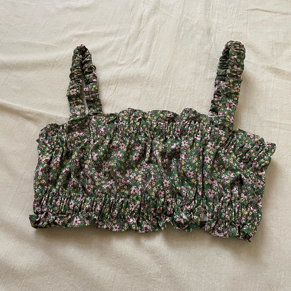 Floral bandeaux top